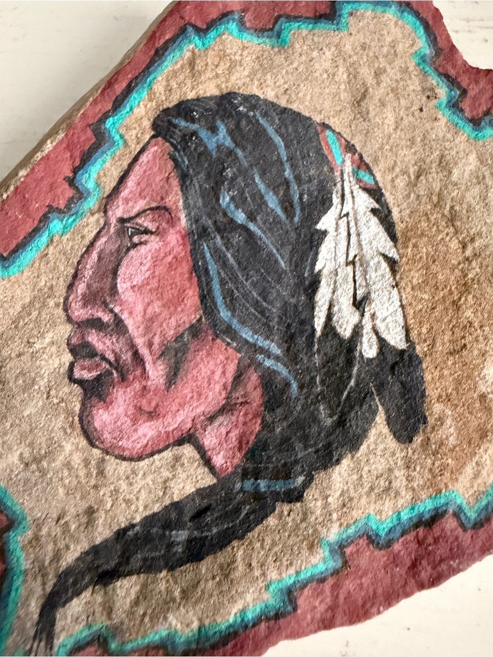 Native American Vintage Hand-Painted Rocks - Picture 6 of 8
